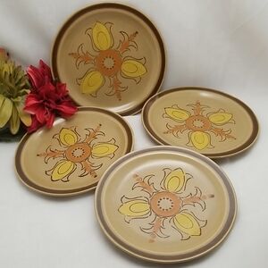 Hearthside Fleur De Lis Stoneware Salad Plates